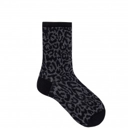 Damen-Socke gemustert Leopard Animalprint