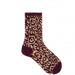 Damen-Socke gemustert Leopard Animalprint