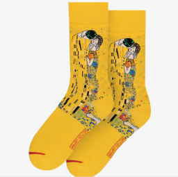 Gustav Klimt - Der Kuss Socke / gelb / 40-46